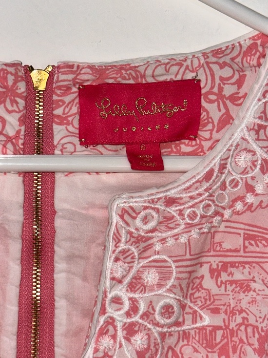 Lilly Pulitzer Tori Jubilee Anniversary Dress Small Cotton Embroidered Toile - Picture 4 of 5